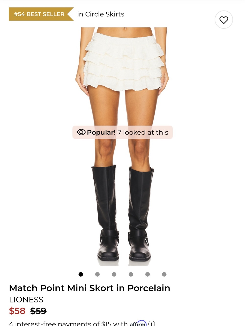 Lioness Porcelain Tiered Ruffle Mini Skort